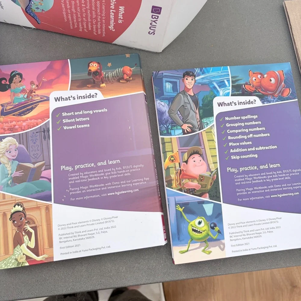 Disney BYJU'S Learning Kit Grade 2 Osmo Magic Workbooks Math Reading iPad Base
